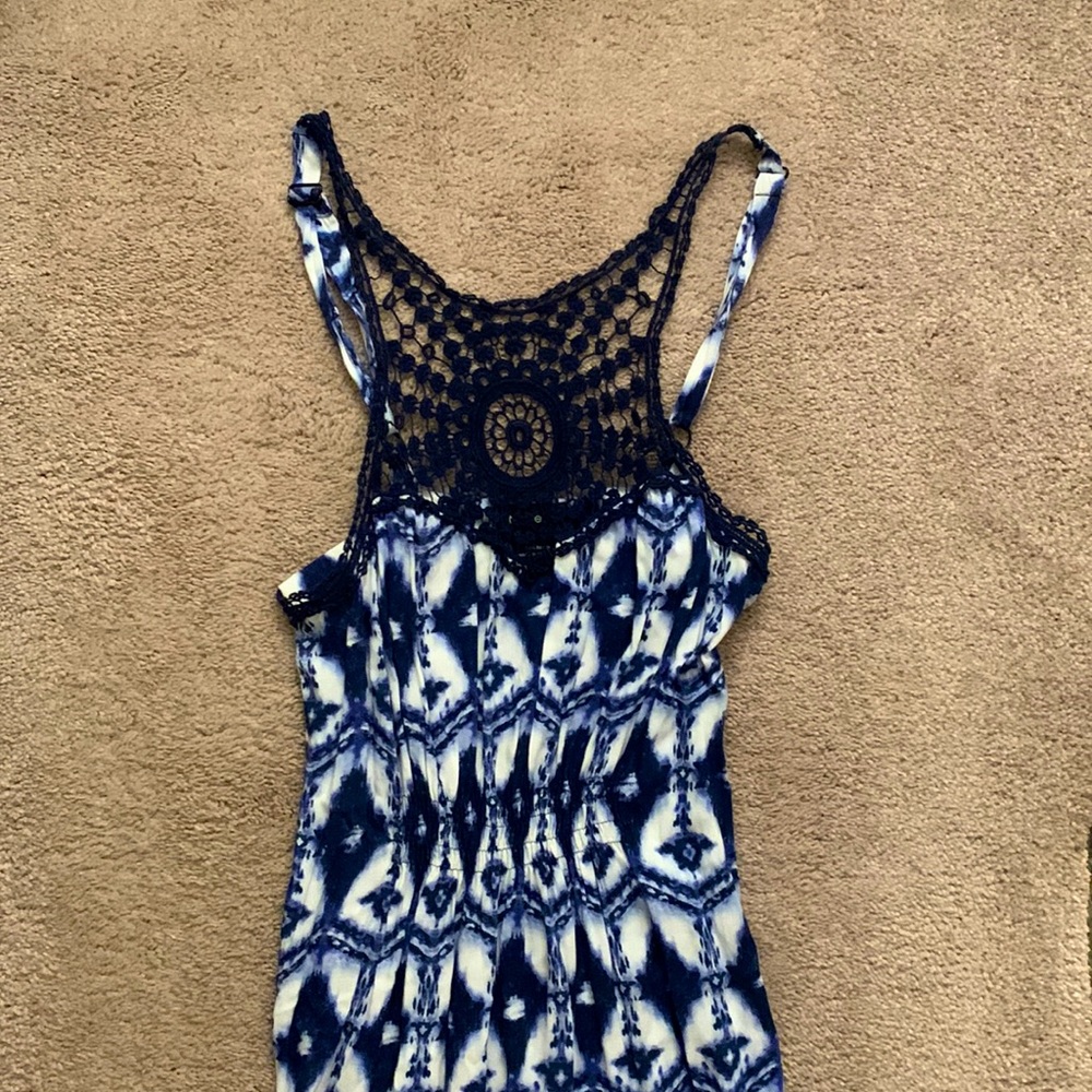 TeezeMe maxi dress size medium. Blue and white tie die